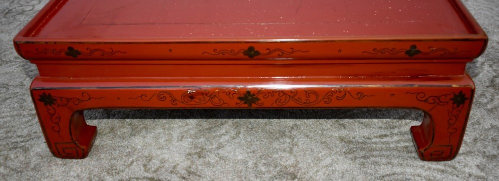 Antique Painted Asian Trunk on Stand