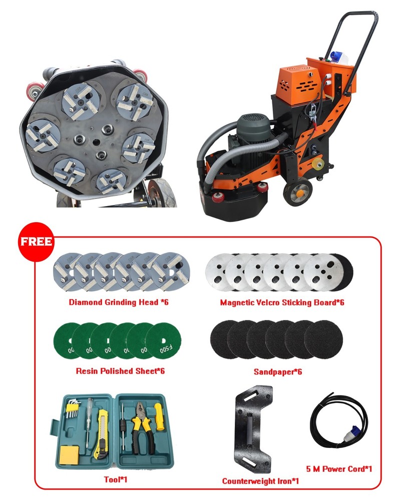 Heavy Duty Cement Ground Grinder 220V Concrete Epoxy Floor Grinding Machine