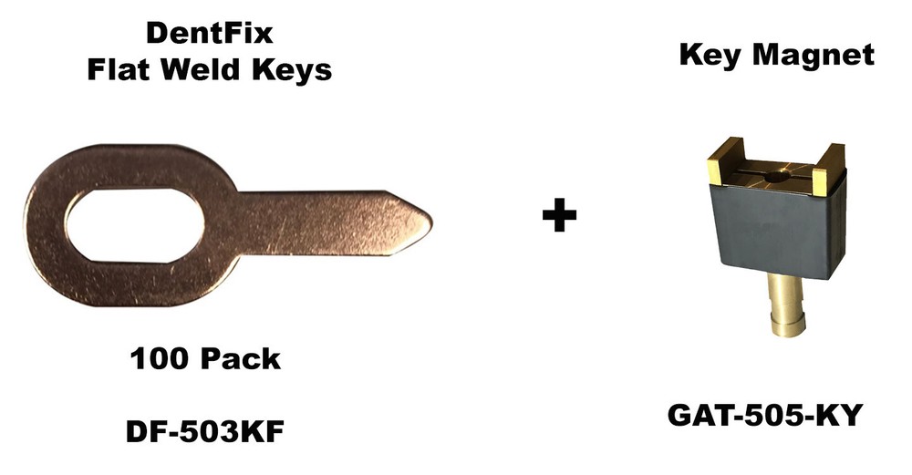 Dent Puller Weld Keys - Electrode Combo kit - 100 Straight Key Tabs
