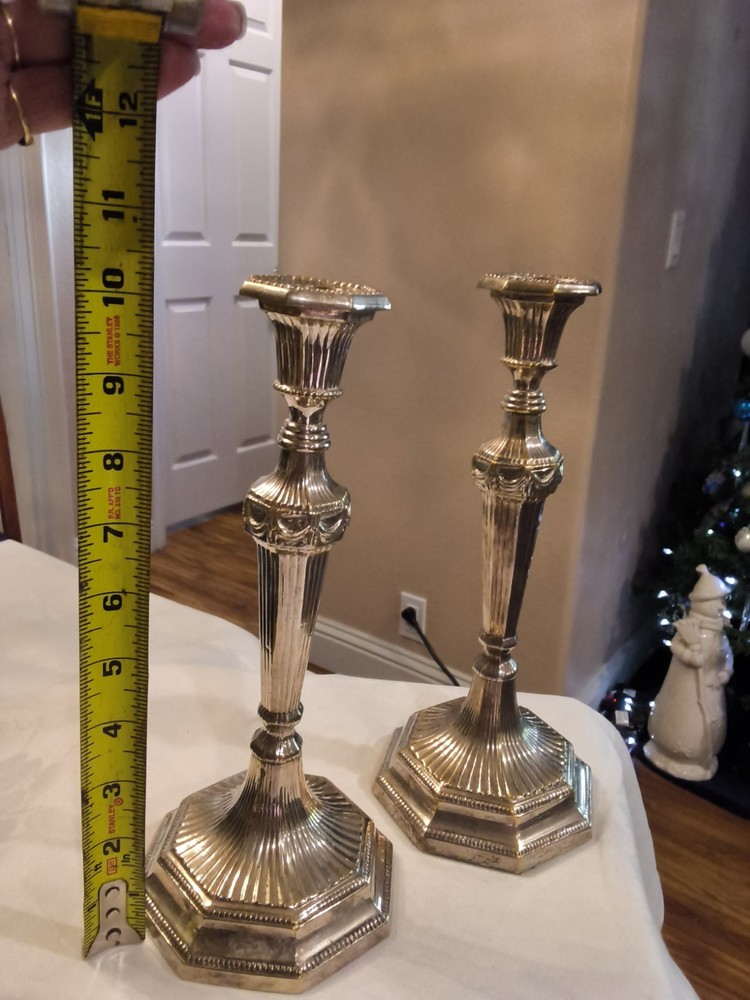 2 BOUGOIRS STYLE SILVER PLATE CANDLESTICKS STATLY ELEGANCE SOPHISTICATED L1