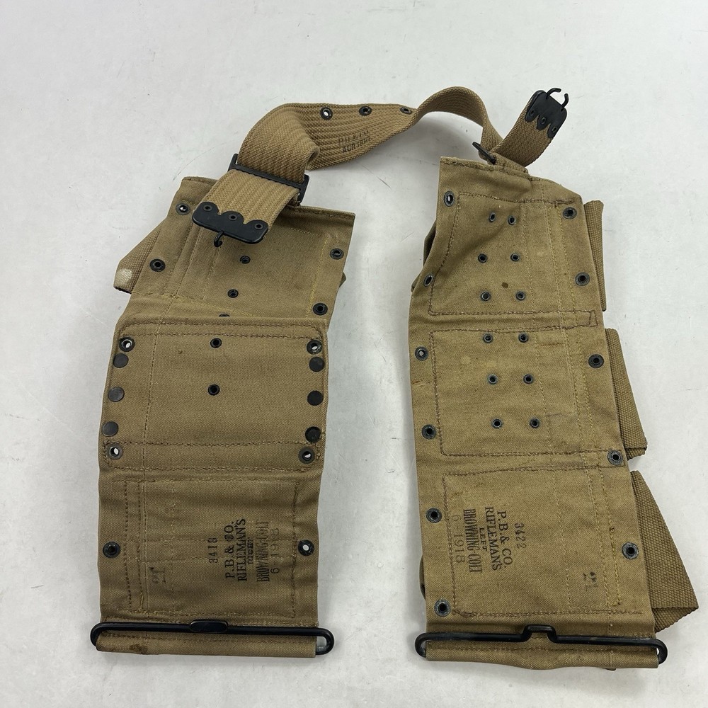 WW1 1918 Bar Rifle Ammo Belt Web Browning Automatic Rifle Original