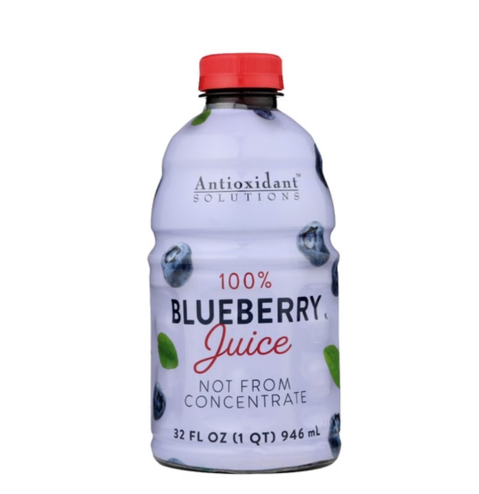 Antioxidant Solutions 100% Blueberry Juice Not from Concentrate, 32 fl oz