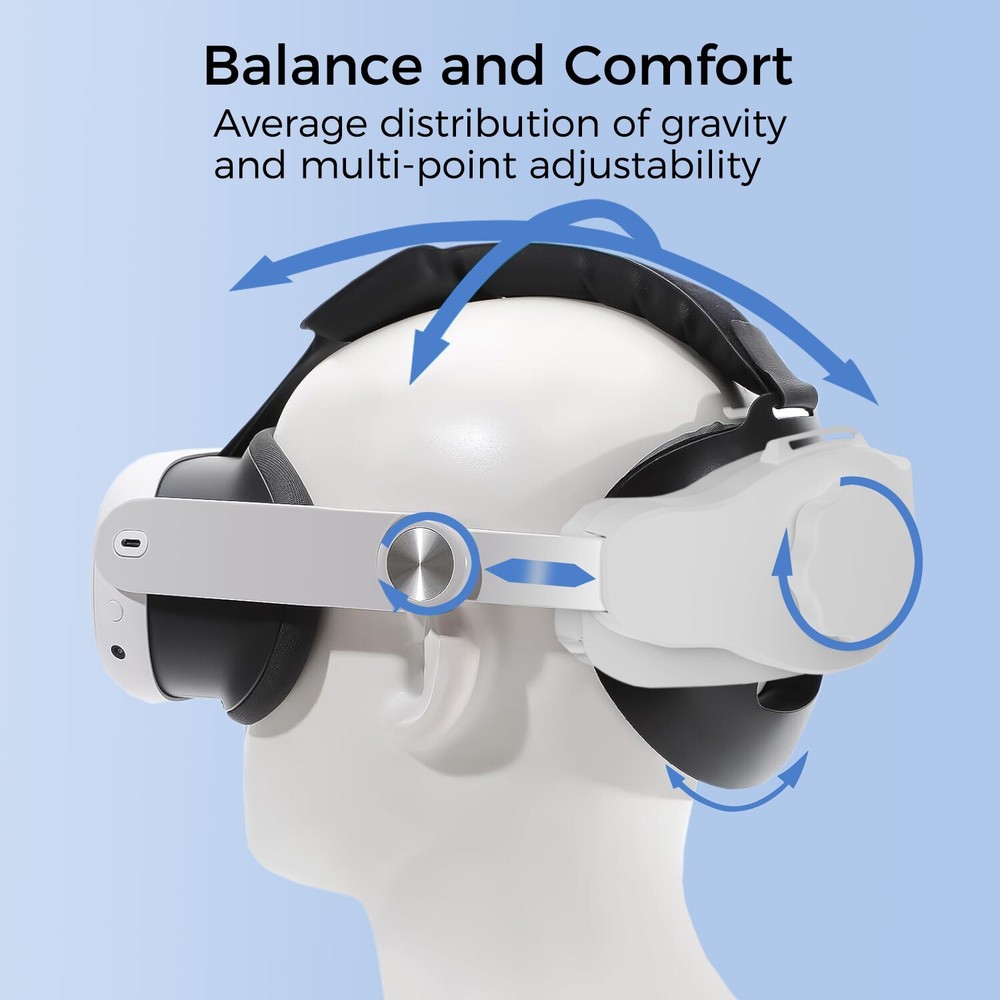 Head Strap for Oculus Quest 3, Adjustable Elite Strap with Enhanced Comfort