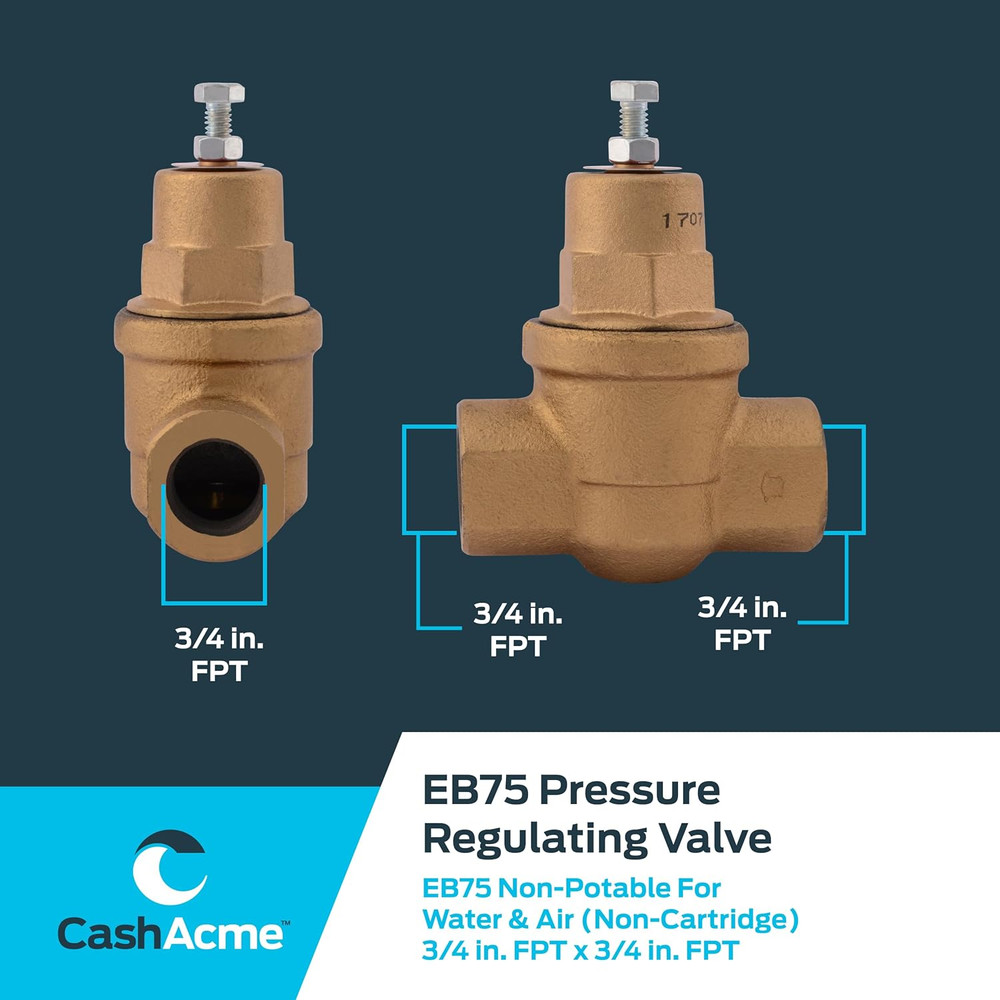 3/4 Inch EB75 FPT X FPT Pressure Regulator Valve (PRV), 45 PSI, 23000-0045