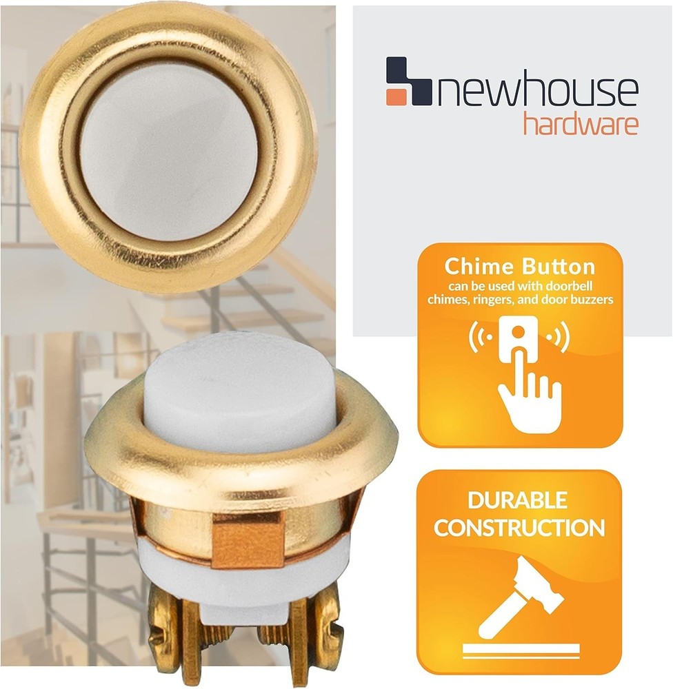 Compact 1-Pack Brass Doorbell Push Button – Simple Installation, Unlighted