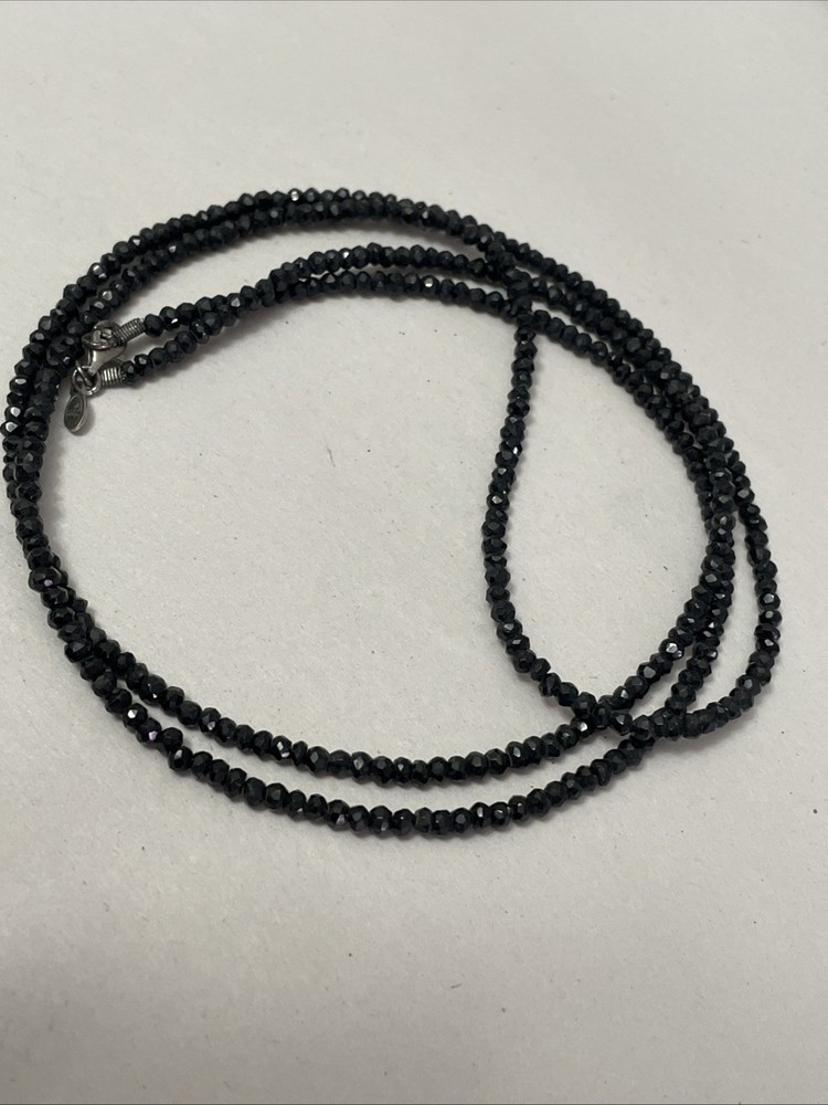 925 Crystal Bead Necklace 52” Long