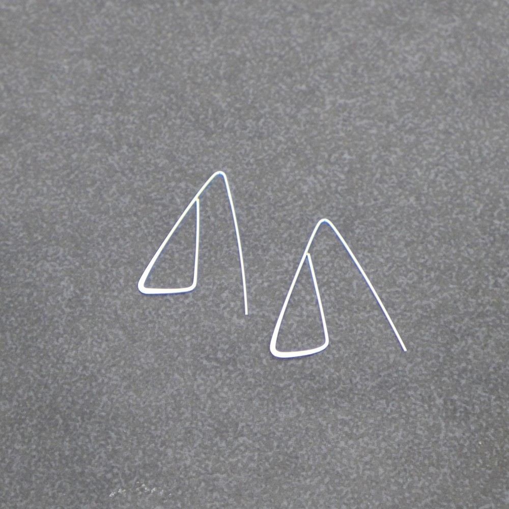 2 Pairs,925 Sterling Silver,Triangle Treaders,Ear Wire,Earring Component,Finding