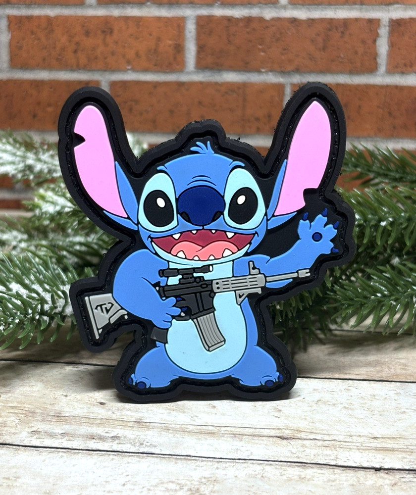 PVC Tactical Patch- Stitch Patch - Hook Backed Morale Gun Alien 626 Patch