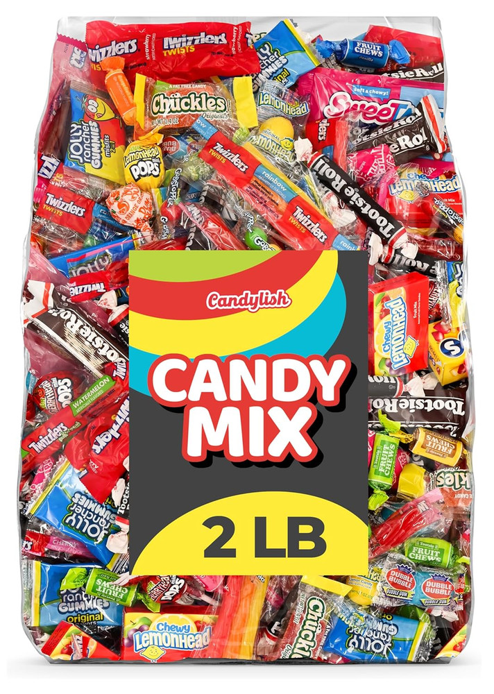 Candy Mix Variety Pack – 2 LB Bulk Assorted Candy Individually Wrapped – Big Bag