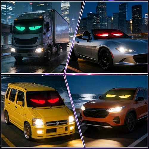 2pcs LED Eyes for Car Windshield, 13.7“x4” Devil Eyes Light for 13.7"x4"