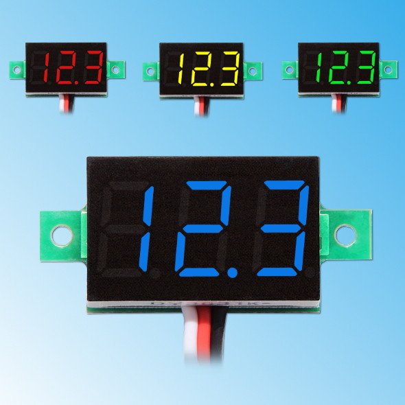0.36" LED Mini Digital Voltmeter 0-100V DC Panel Meter Voltage Display Red Blue