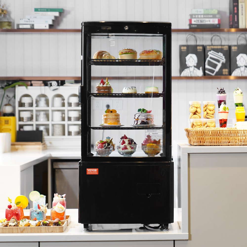 VEVOR 3 Cu.Ft Refrigerated Display Case Bakery Countertop Refrigerator w/ LED