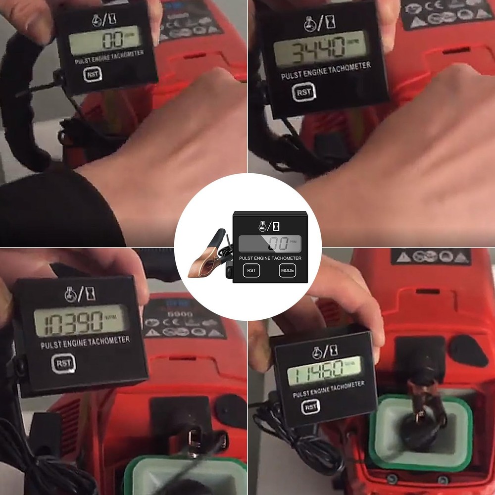 Small Digital Engine Inductive Tachometer Digital Chainsaw Replaceable Batter...