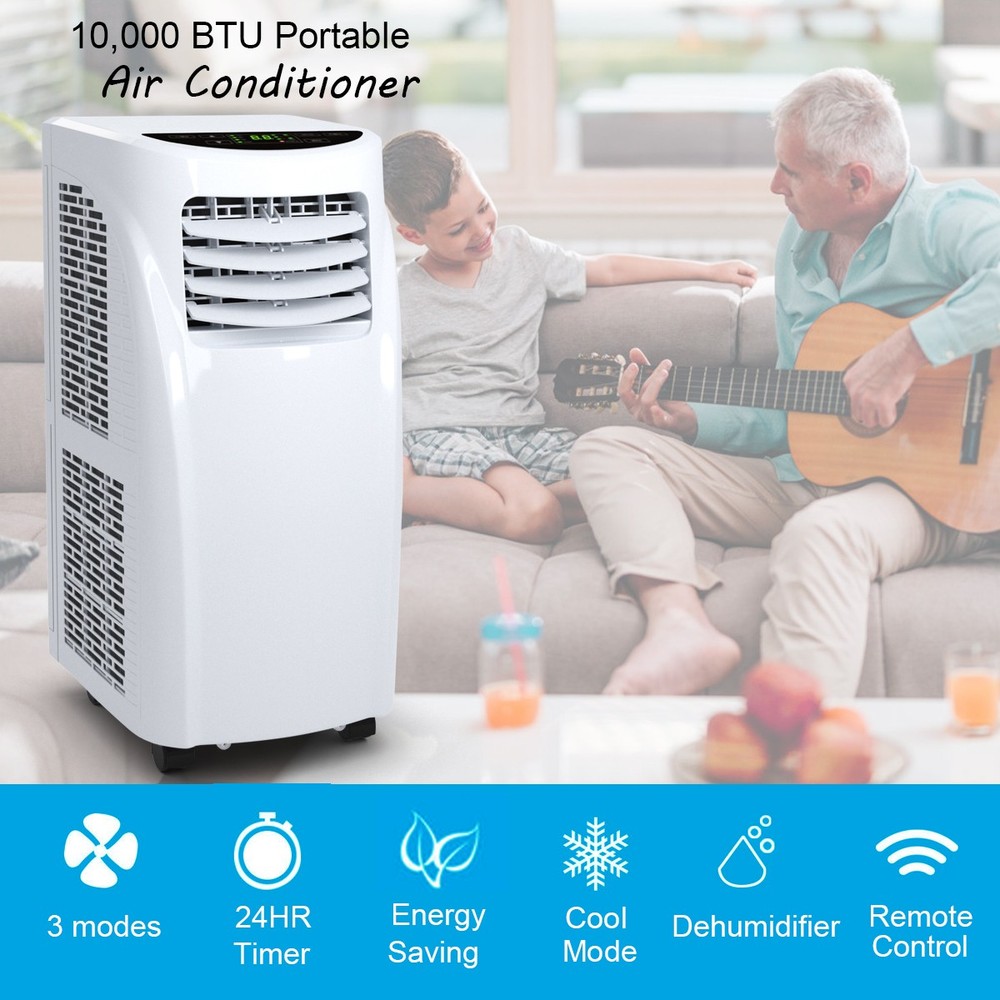 10000 BTU Portable Air Conditioner Remote Control Dehumidifier Compact Single