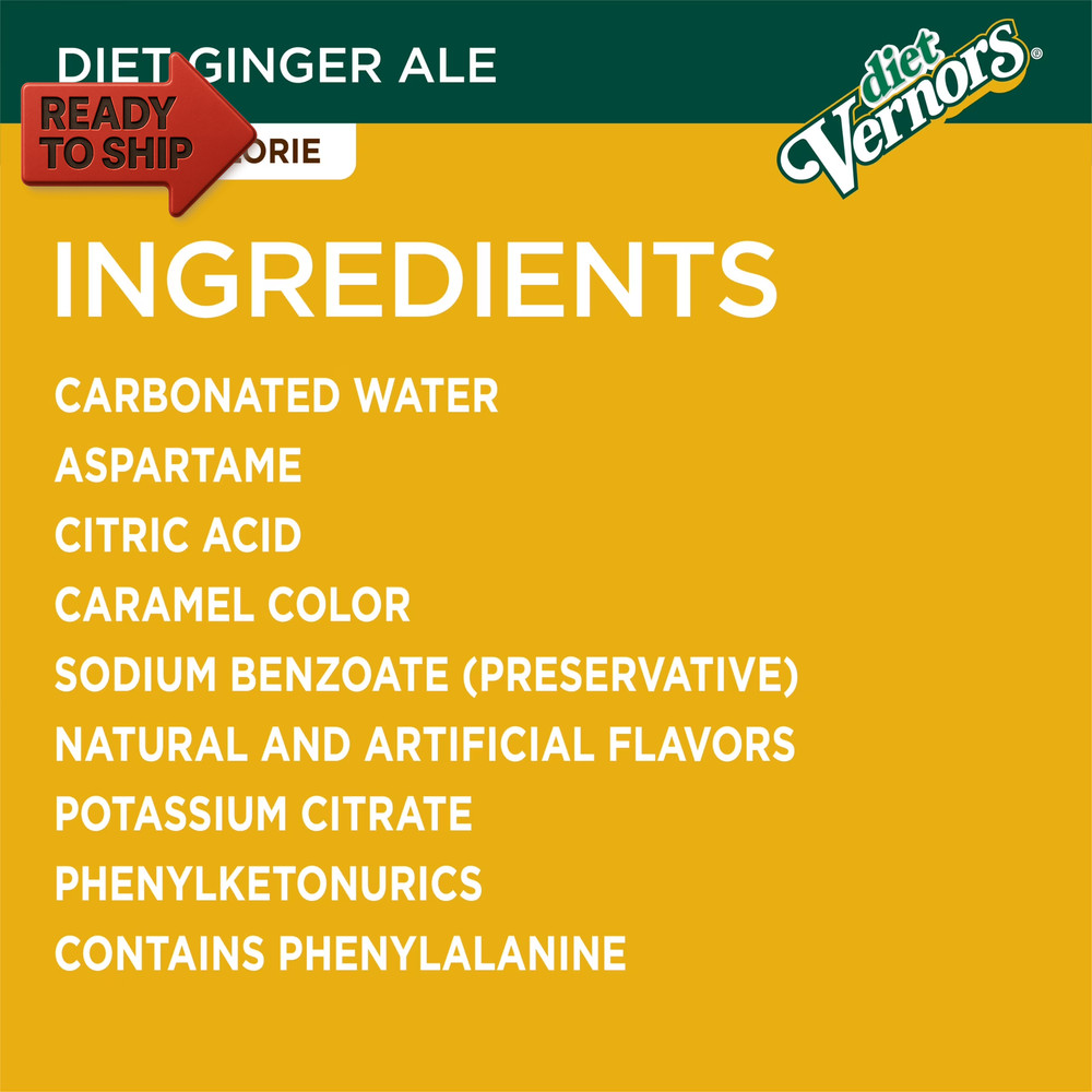 Zero Sugar Ginger Ale Soda Pop, 12 Fl Oz, 12 Pack Cans