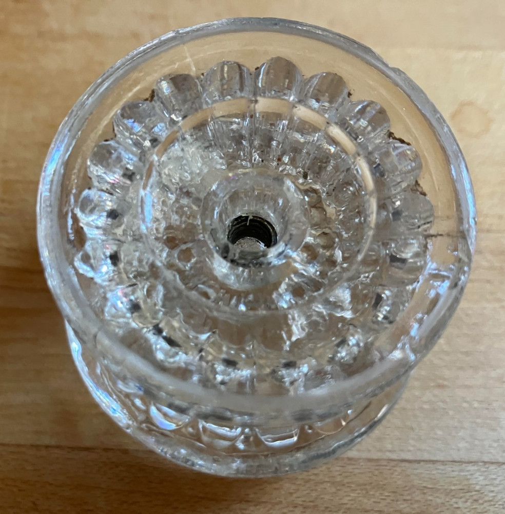 Vintage Pressed Glass Knob - Large, 2" Diameter