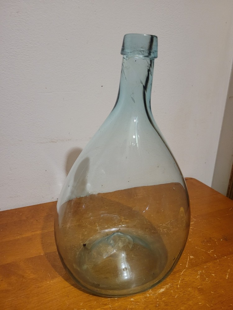 Open Pontil Chestnut Flask 11" Tall