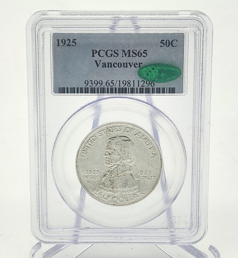 1925 Vancouver Commemorative Silver Half Dollar * PCGS Graded MS65 with CAC
