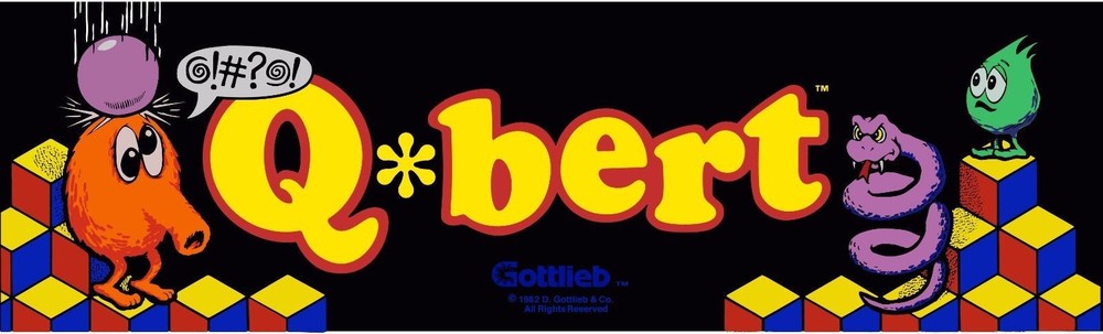 Q-Bert Gottlieb Arcade Marquee For Reproduction Header/Backlit Sign