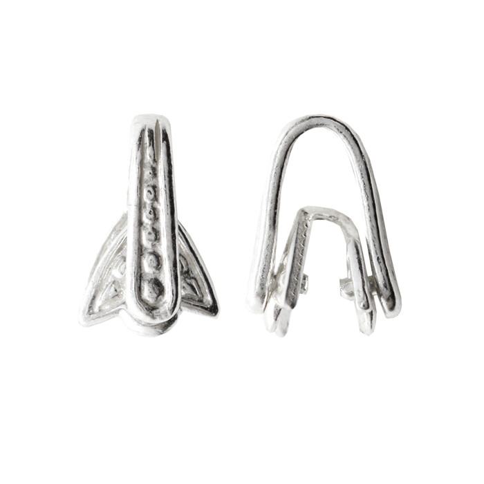 Sterling Silver Pinch Bails Cap Loop 9x6mm for Crystals * Findings
