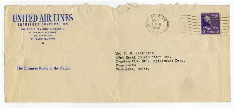 United Airlines World War II Bumped By Higher Priority Unavoidable Delay Letter