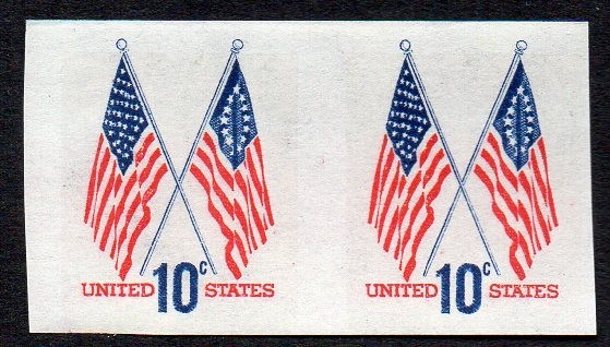 1519a 10c Flag imperf coil pair DG