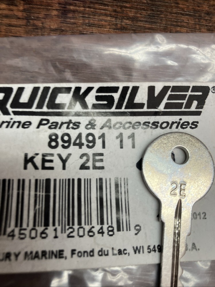 Mercury Quicksilver Replacement Ignition Key # 2 E P/N 89491 11