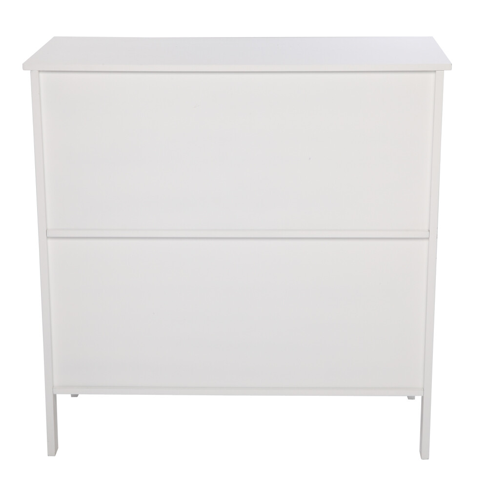 Buffet Cabinet Kitchen Sideboard Storage Transparent Double Door White Table