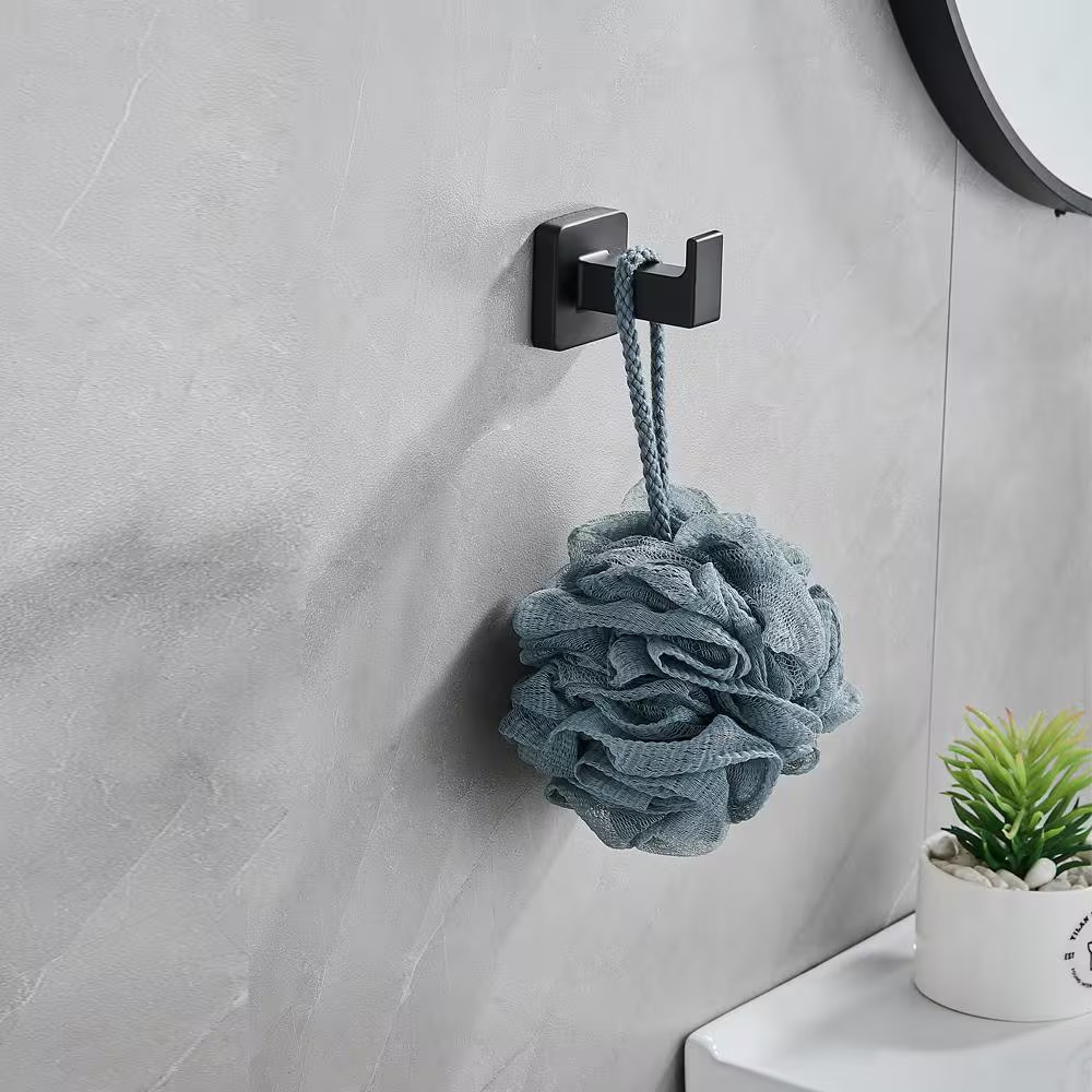 4-Piece Bath Hardware Set with Mounting Hardware in Matte Black