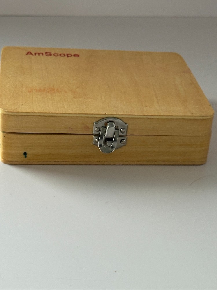 AmScope Prepared Microscope Slide Set with Hinged Wooden Storage Case