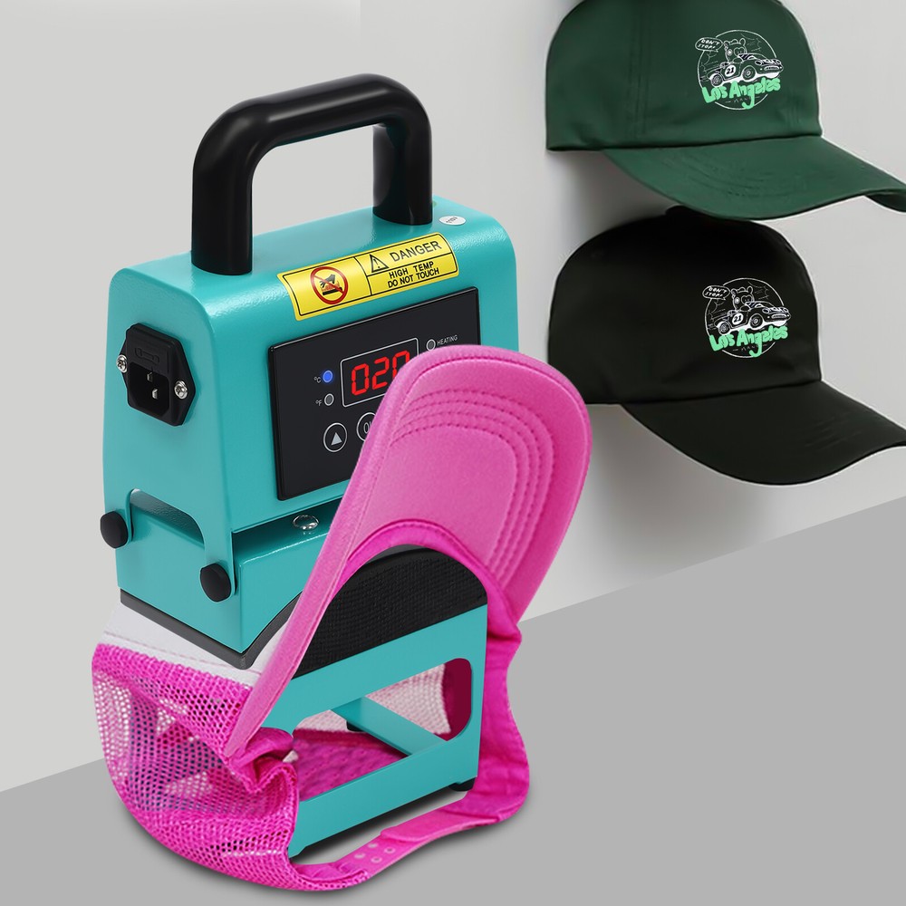 Portable Cap Press Machine 350W Heat Press Machine for Caps Mini Easy Hat Press