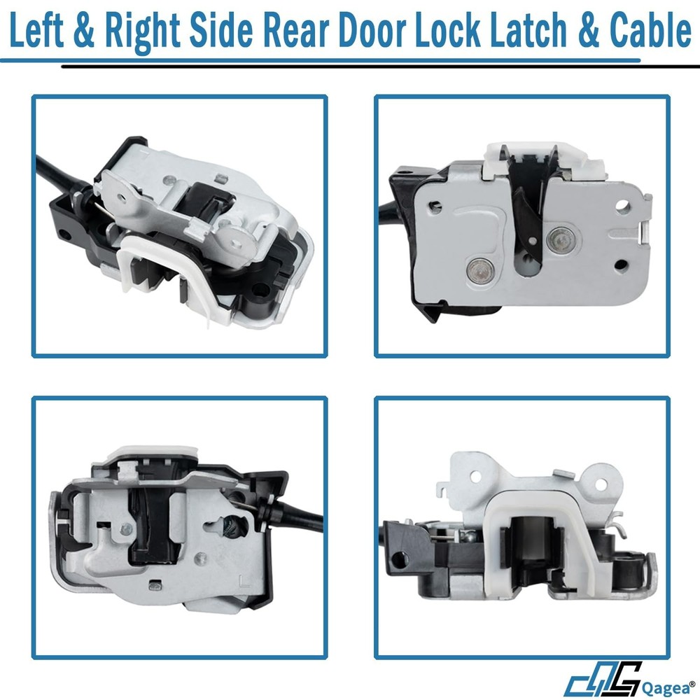 Rear Door Lock Latch & Cable - Left Driver & Right Passenger Side - Replacement