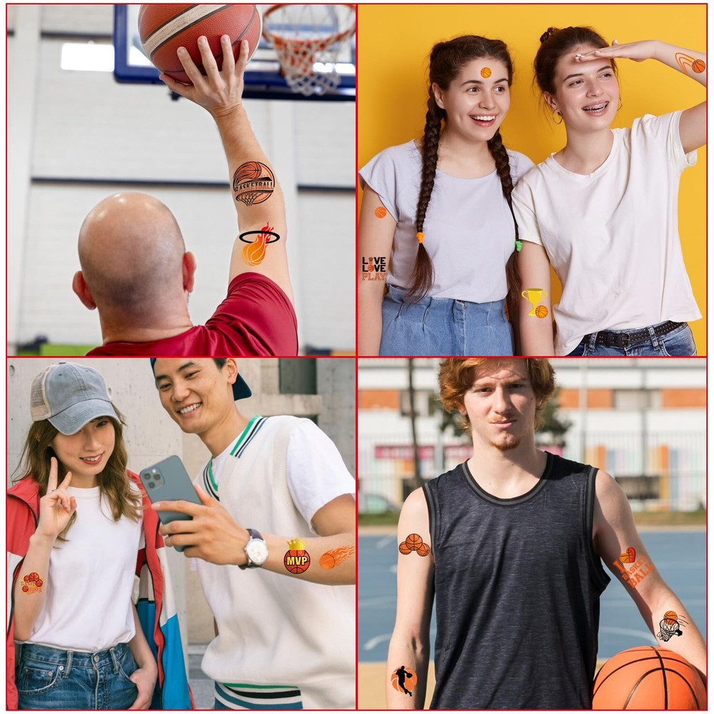 Yoyuspy Basketball Temporary Tattoos Stickers - 200+