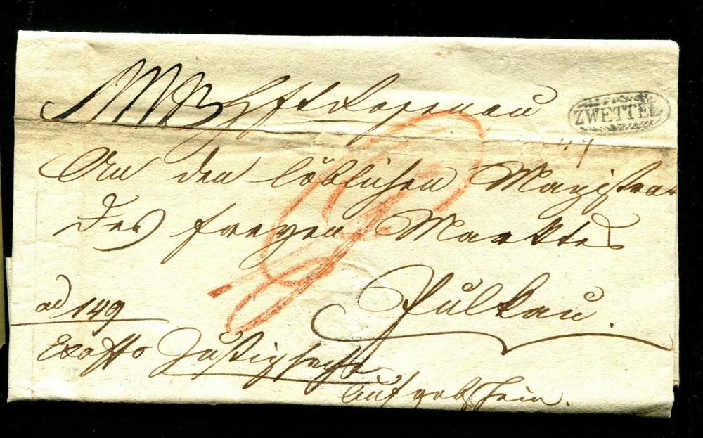 Austria 1837 - "Zwettel" Clear Letter (#5926)