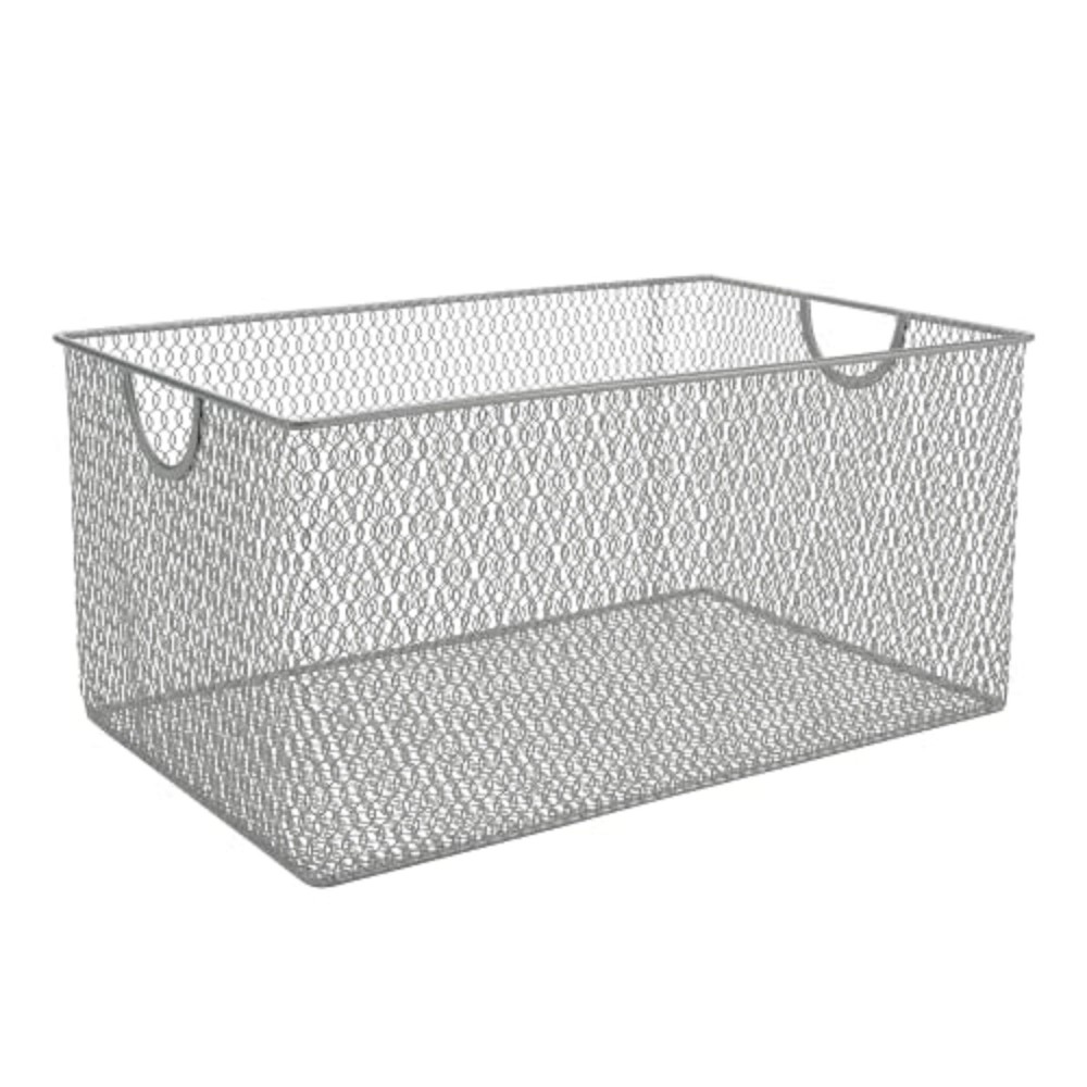 Mesh Wire Storage Basket for Shelves, Pantry Organization, and Kitchen - Mult...