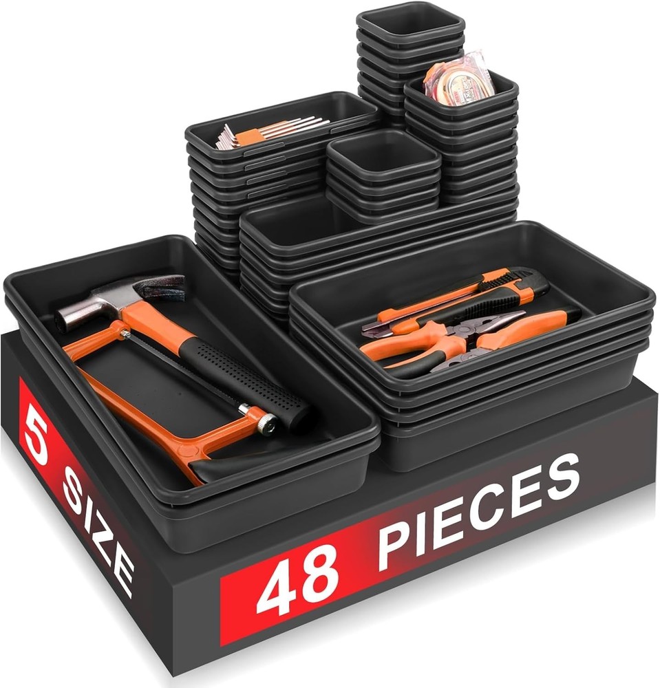 "【48Pcs】【5 Size】Tool Box Organizer, Drawer Tool Organizer Tray Divider Set, Ga..