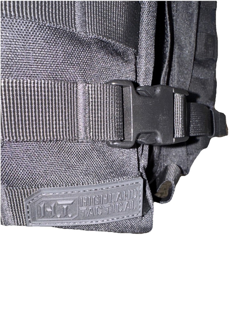 Highland Tactical Ballistic Molle Webbing Hydration Black Backpack Padded Back