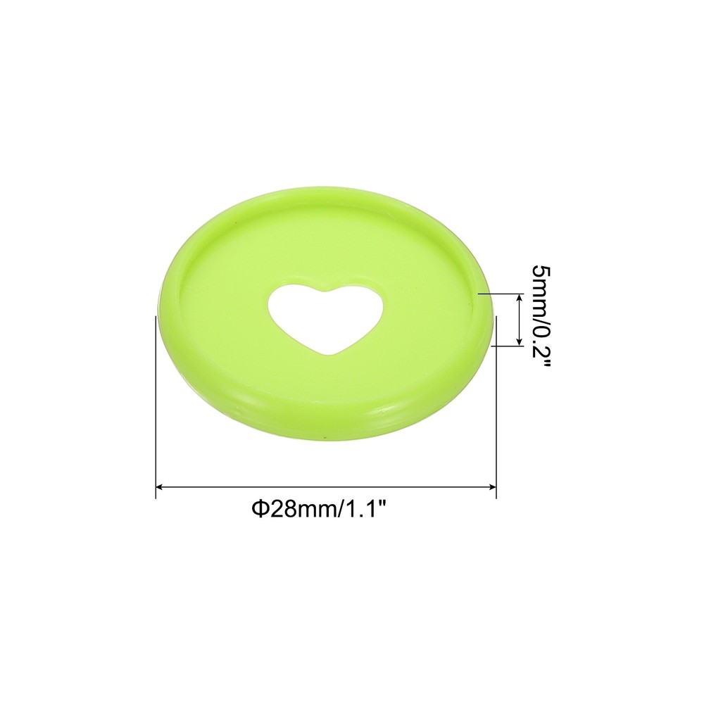 28mm Plastic Book Binding Discs, 22 Pack Expansion Discs Heart, Avocado Green