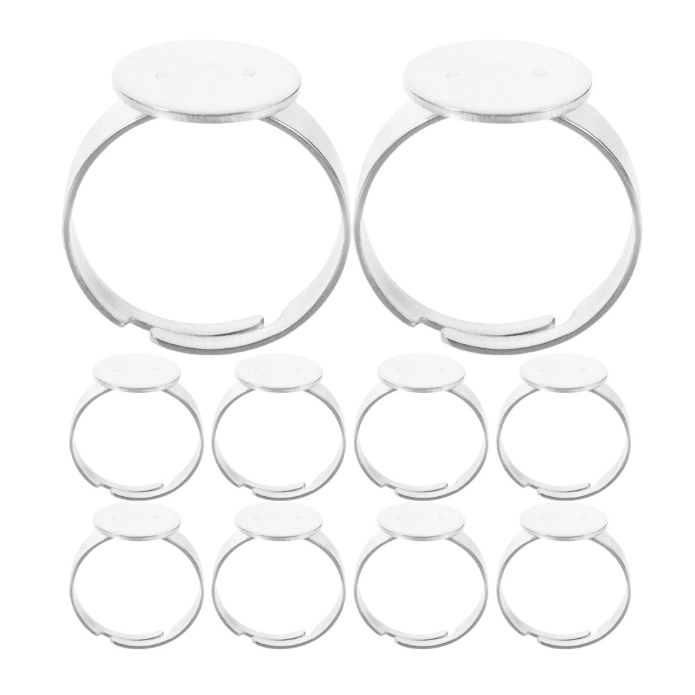 20 Pcs Bezel Base Adjustable Stainless Steel Making Supplies