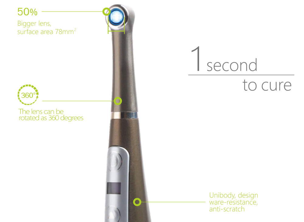 Dental Wireless LED Curing Light 1 Sec Curing 3200mW/cm² with 4 Powerful LEDs US