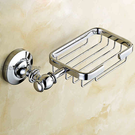 Trending Solid Brass Chrome Bathroom Shower Soap Dish Holder Basket for Bath NEW