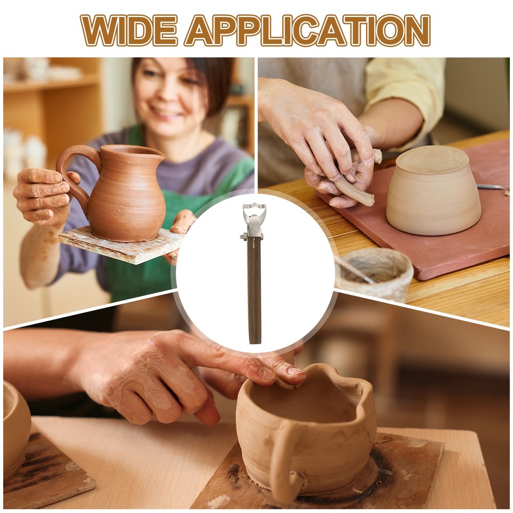 Pottery Handle Making Tool, Scraper Pottery Carving Tool (Shield Shape)