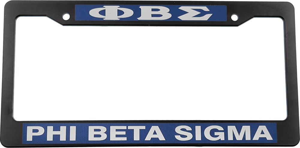 Phi Beta/&Beta; Sigma Text Decal Plastic License Plate Frame [Black - Car/Truck]