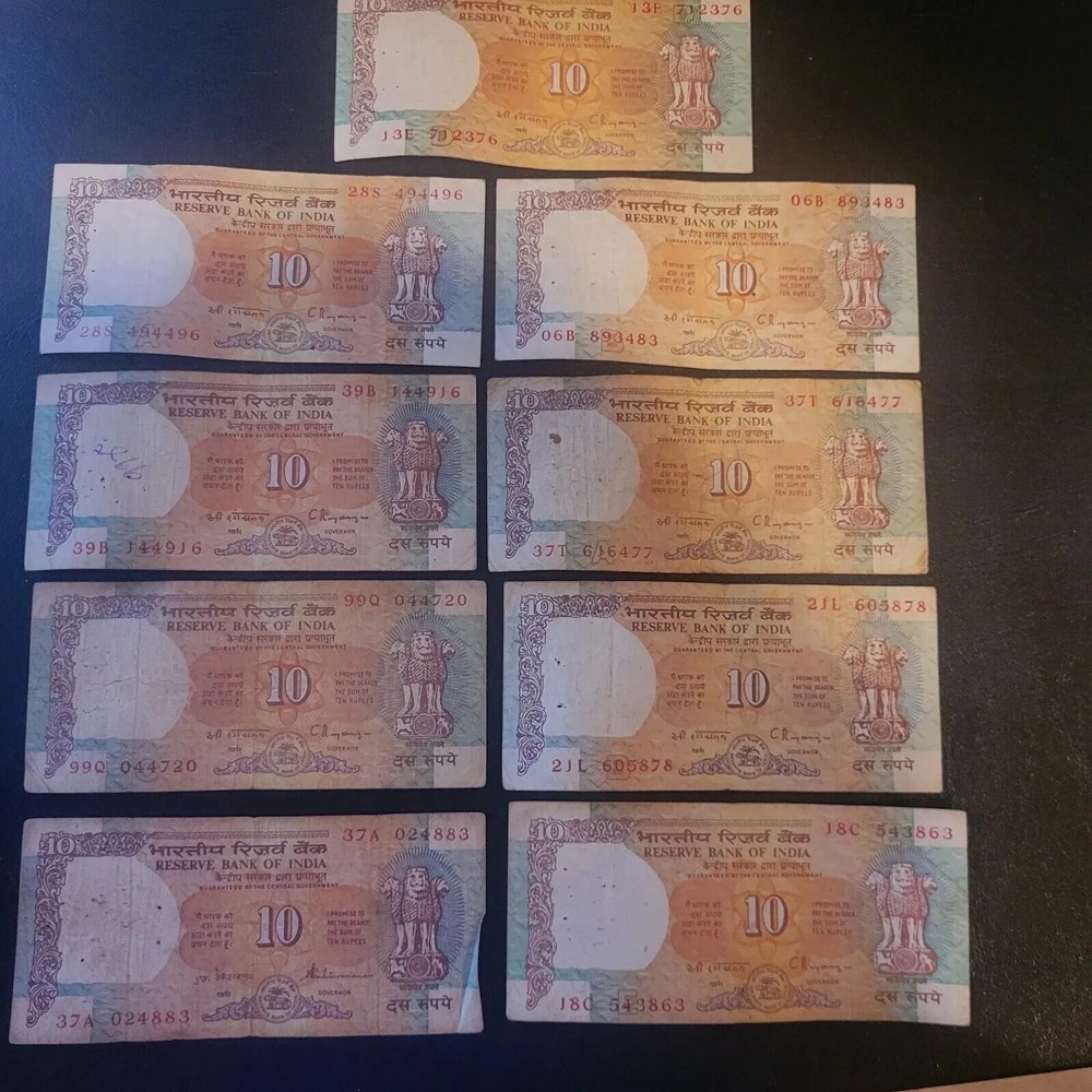 9  - 10 INDIA RUPEES BANKNOTES