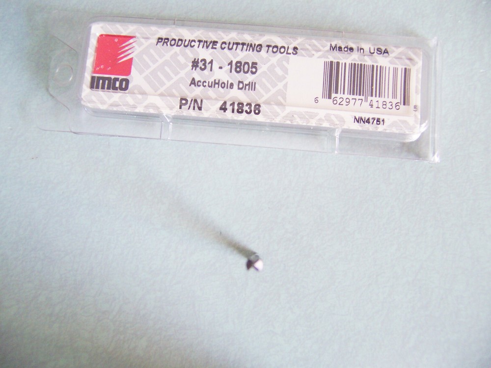 New - #31 Solid Carbide Accuhole Drill Imco Part # 41836