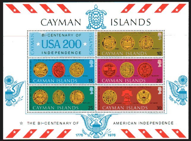 Cayman Islands 1976 American Bicentenary Mini Sheet Mint Unhinged