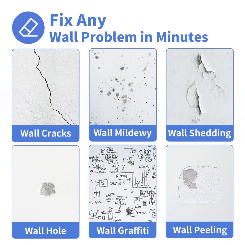 Drywall Repair Kit (18 oz) - Spackle Wall Paste with Scraper & White