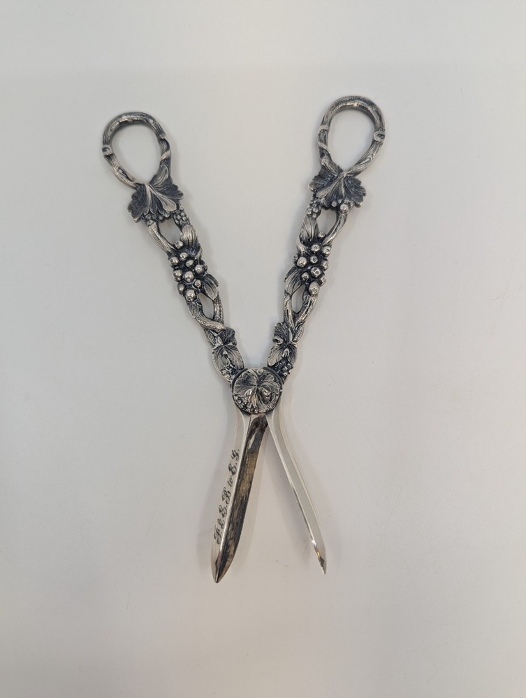 Vintage Solid Silver Grape Vine Grape Scissors Shears