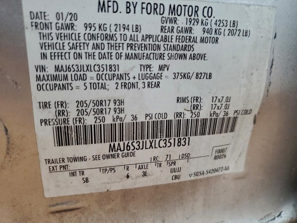 Fuse Box Engine AWD Fits 18-20 ECOSPORT 4960009