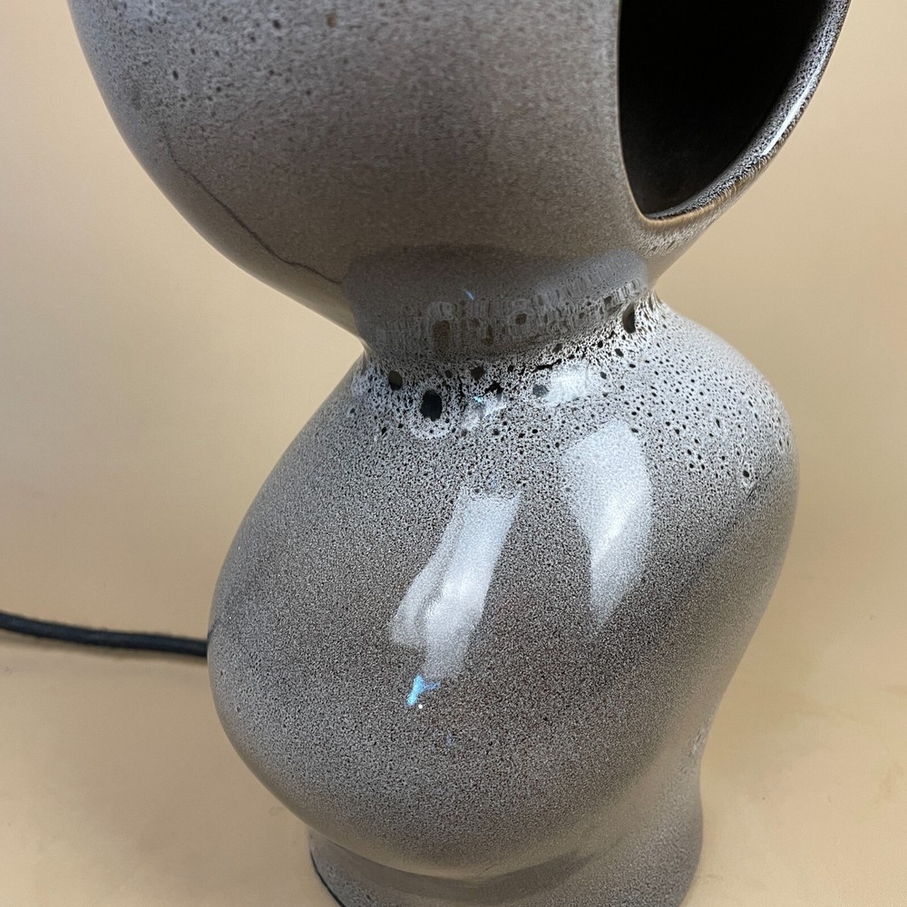 H&M Home Ceramic Grey Modern Lamp Bubble Rounded Shape Table Bedside Light